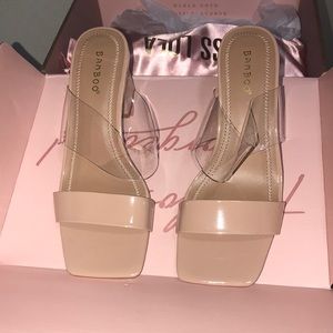 Brand new never worn BAMBOO square toe gorgeous sandal heel